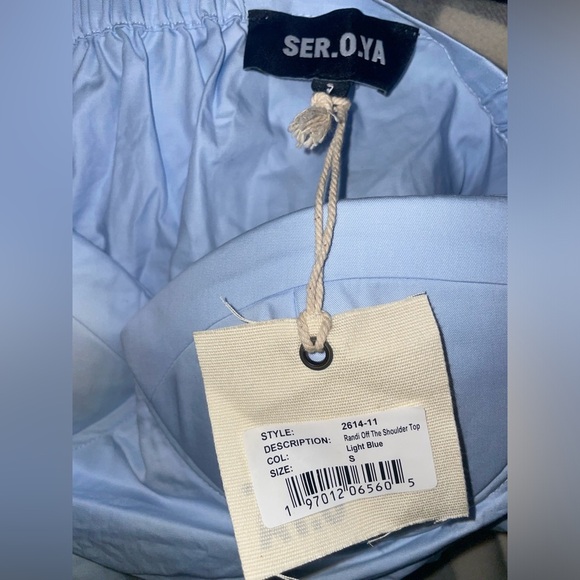New! Ser.o.ya Randi Off Shoulder Top Light Blue 🩵 Size Small NWT - Picture 7 of 7